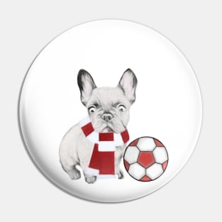 Football Supporting French Bulldog Pin