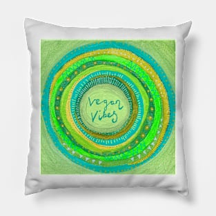 Vegan Vibes Mandala Pillow