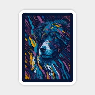 Abstract Bergamasco Sheepdog Magnet