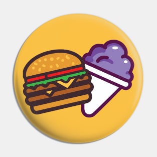 Burger and a Grape Snow Cone Pin