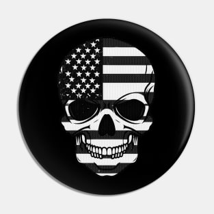 Skull America Glitch Pin