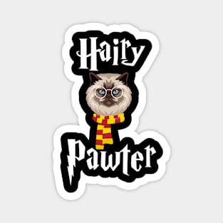 Hairy Cat Pawter Funny Hairy Paw Cat Lover Cute Hairy Cat Head Magnet