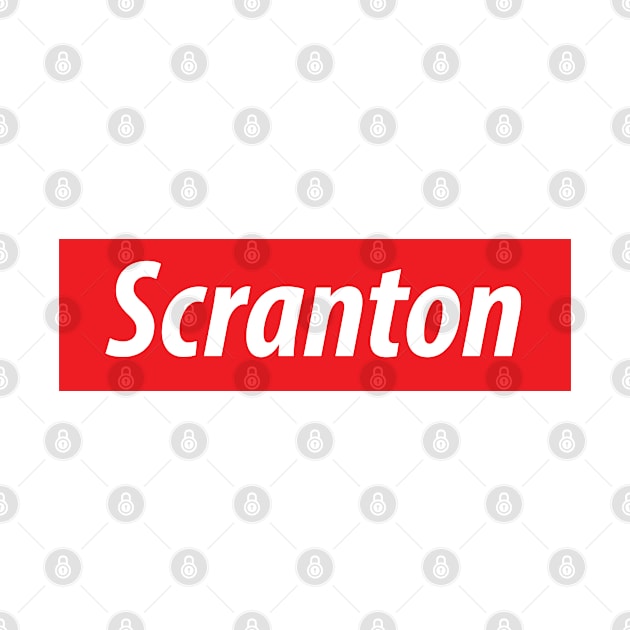 ​'Scranton' Pennsylvania USA white text on a red background by keeplooping