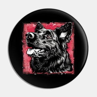 Retro Art Belgian Shepherd Dog Lover Pin