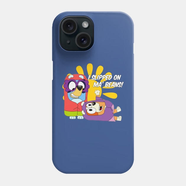 I slipped on ma beans - white text Phone Case by VILLAPODCAST