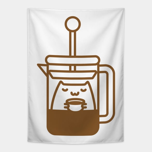 Coffee Cat Tapestry by Robot Dance Battle