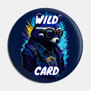 Raccoon Rider of the Card Deck Pin