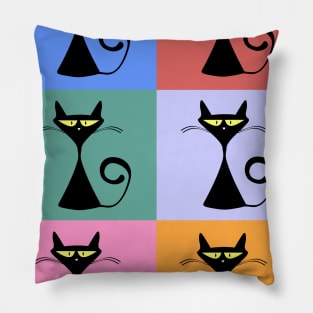 Black Cat Vintage Pillow