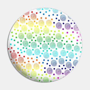 Rainbow Circles and Dots Pin