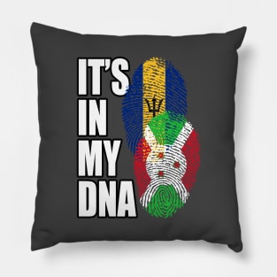 Burundian And Barbadian Mix Heritage DNA Flag Pillow