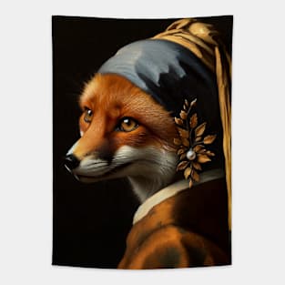 Wildlife Conservation - Pearl Earring Red Fox Meme Tapestry