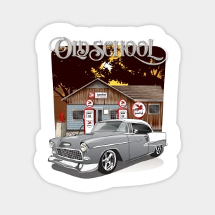 1955 Silver Gray Chevy Bel Air Old School Magnet