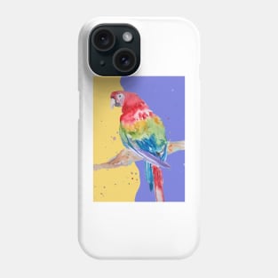 Parrot Watercolor Painting Macaw - Yellow Lavender Phone Case