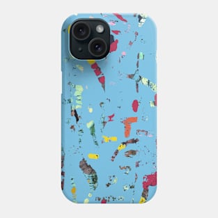 Ocean Blue, Hawaiian surf abstract fiber art mixed media Phone Case