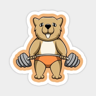 cute otter workout Magnet