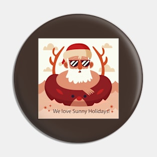 Santa Loves Sunny Holidays Pin