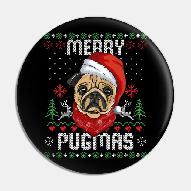 Merry Pugmas Xmas Gifts Ugly Christmas Sweater - Santa Pug Pin by Eleganto4Tee