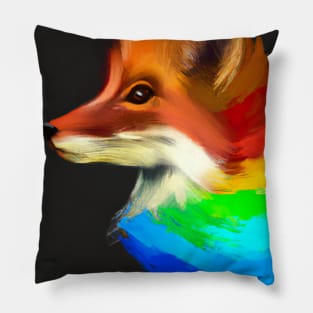 Rainbow Fox Pillow