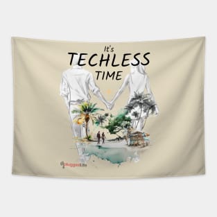 Techless Time Beach Tropical Island Lovers Tapestry