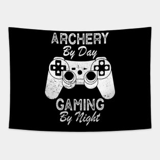 Archery By Day Gaming By Night Tapestry