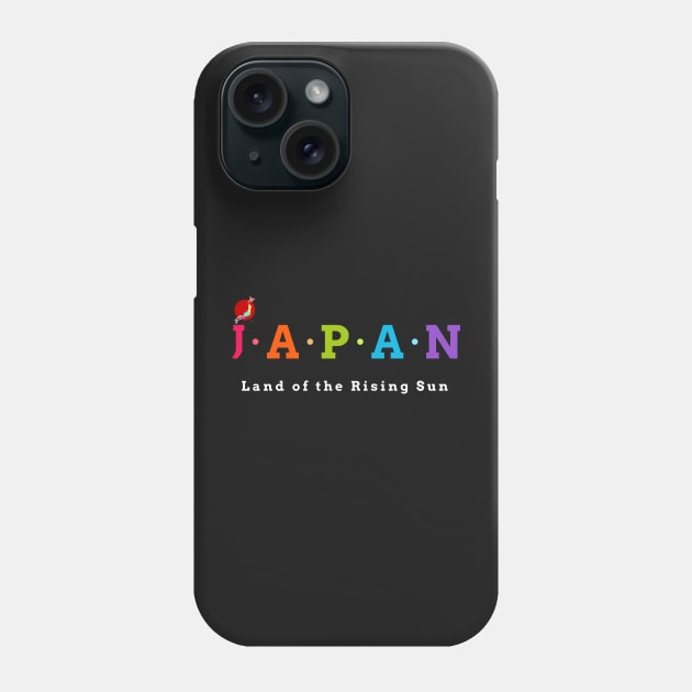 Japan, Land of the Rising Sun. (Flag Version) Phone Case by Koolstudio