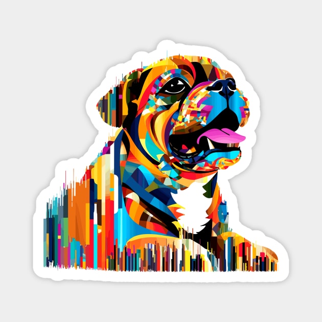 English Bulldog Dog Pet World Animal Lover Furry Friend Abstract Magnet by Cubebox