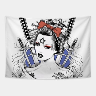 Geishas and Bushido, Eastern Culture Graphic T-shirt 16 Tapestry