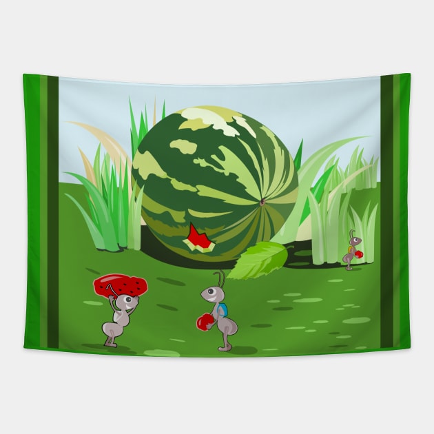 Ants cartoons Tapestry by mypointink