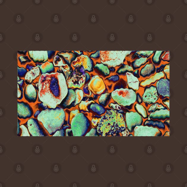 Magic pebbles on a cold beach: psychedelic edit of abstract nature photography by F-for-Fab