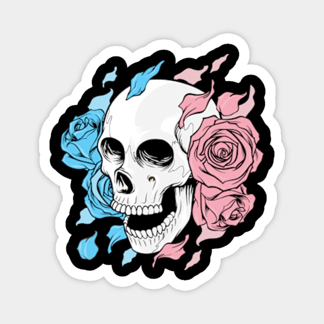 Trans Pride Skull Transgender Magnet by larfly