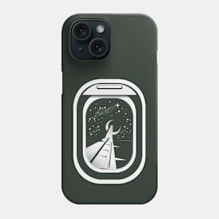 Plane window seat with midnight sky Phone Case