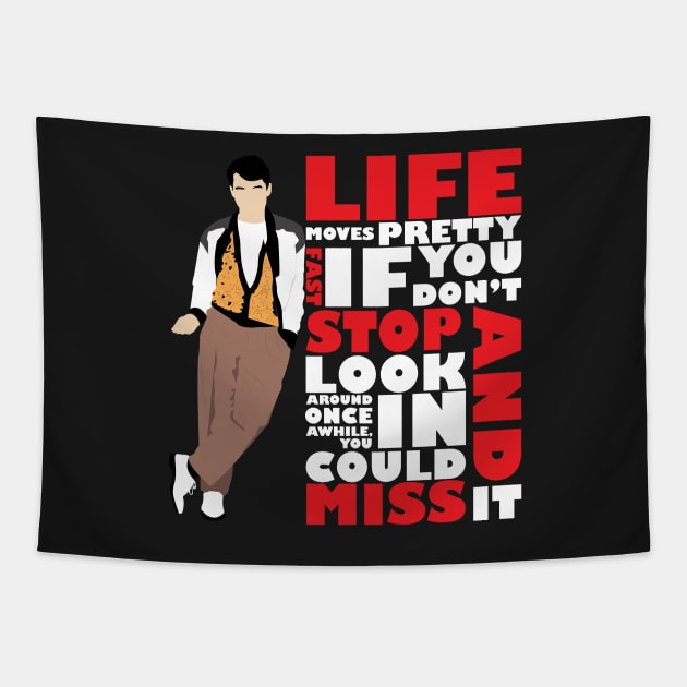 Life Moves Pretty Fast (White) Tapestry by WinterWolfDesign