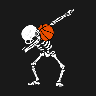 Halloween Dabbing Skeleton BASKETBALL T-Shirt Skeleton Dab T-Shirt