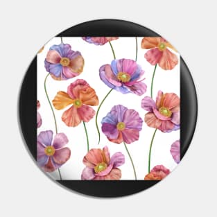 Colorful Anemone flowers. Summer watercolor flowers print Pin