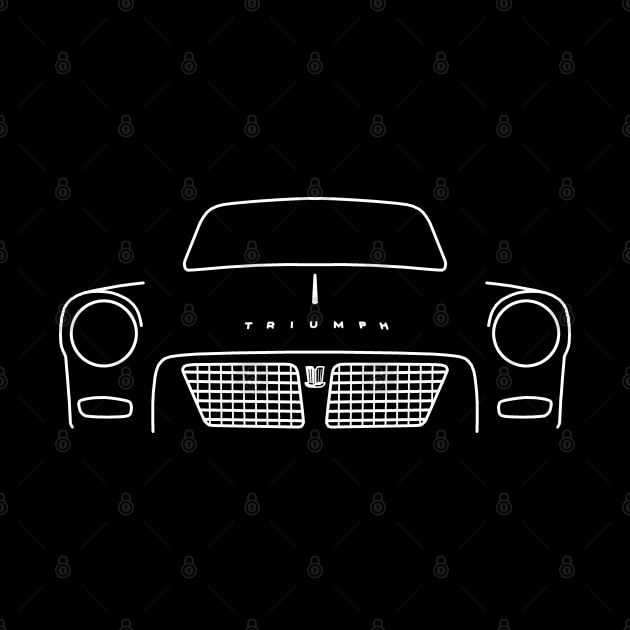 Triumph Herald classic car outline graphic (white) by soitwouldseem