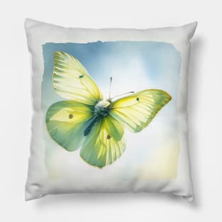 Brimstone Artprint - Watercolor Butterfly Pillow