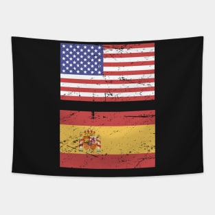 United States Flag & Spain Flag Tapestry