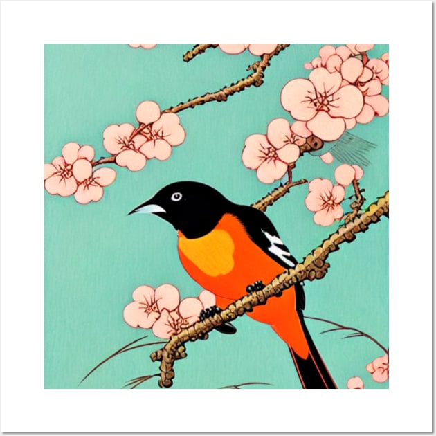 Baltimore Oriole Bird Portrait Print From My Original 