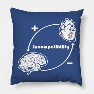 Finest Prints incompatibility Brain and Heart Men's T-Shirt Pillow