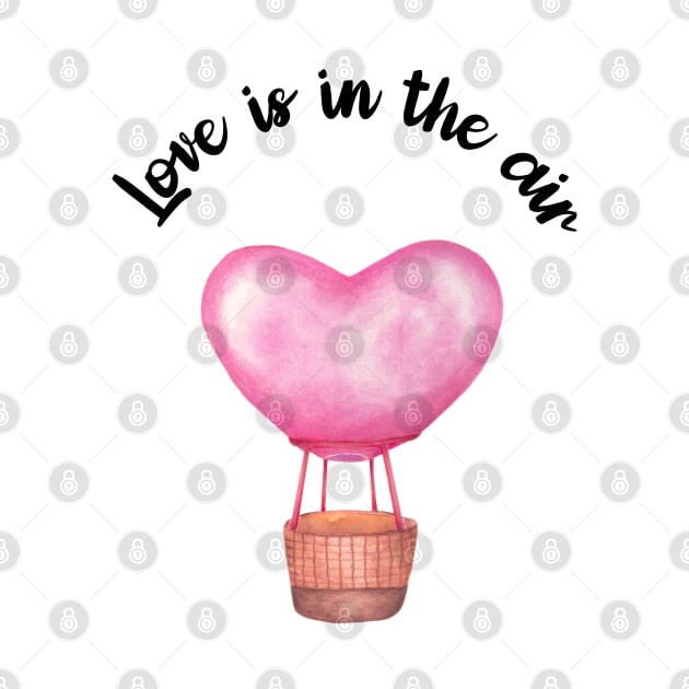 Love is in the air, Pink Balloon, Valentine's by Kate Dubey