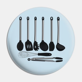 Kitchen utensil cartoon illustration Pin