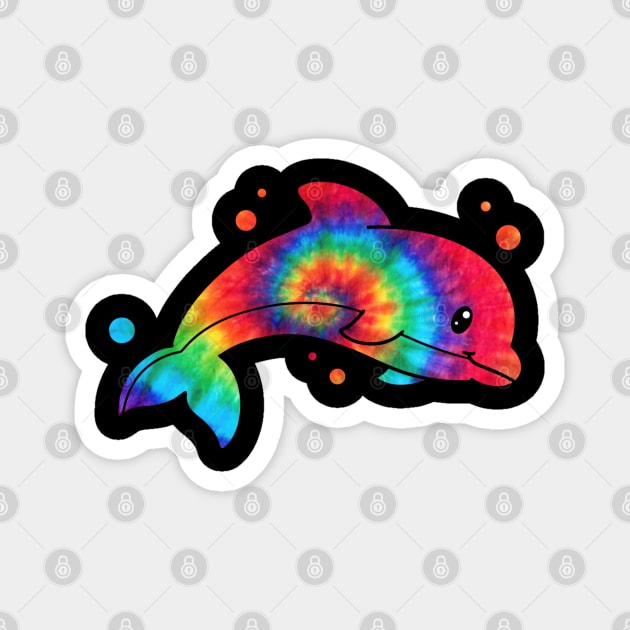 Tie Dye Dolphin Magnet by TheMaskedTooner