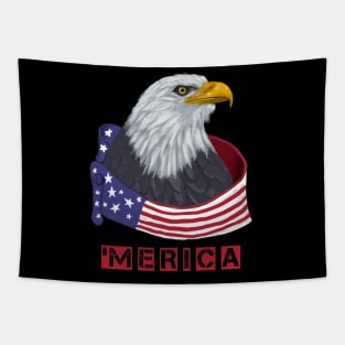 4th Of July Merica Bald Eagle T-Shirt Tapestry