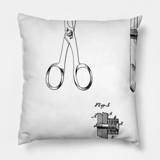 Shears and Scissors Vintage Patent Hand Drawing Pillow