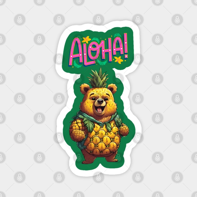 pinapple bear Magnet by dodolanlaku