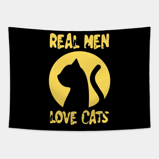 Real Men Love Cats Tapestry by Teewyld