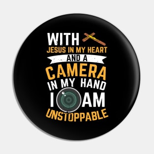 Camera Photographer Jesus Photography Gift Pin