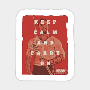 keep calm and carry on red alan ritchson Magnet