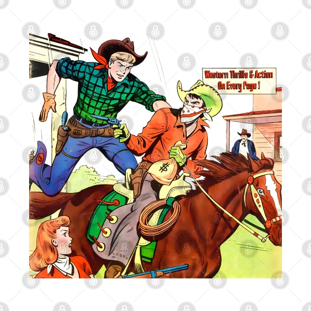 Money Western Robbery Cowboy Retro Broncho Bill Comic by REVISTANGO