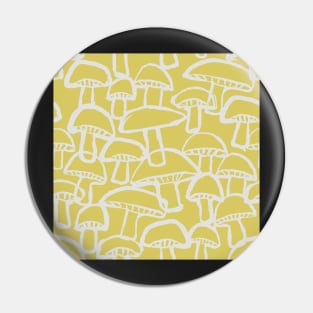 Mushroom on mustard yellow background Pin